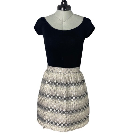 Aqua Metallic Bodycon Mini Dress Black Silver Summer Party Low Back Size Small - Picture 1 of 8